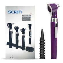 Scian Otoscope Ear Scope with Light, Pocket Ear Care Check Kit with 3X Magnify lens & 8 Speculum Tips for Kids,Elders,Dogs,Home Use (Purple)