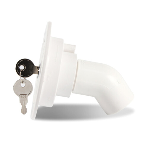 RV Water Fill Hatch Filter with Lockable Key, White 1