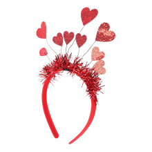 Valentinstag-Haarreif, Party, Hochzeit, 9-Herz-Haarreif, dekorativer Haarreif, Haarreifen, roter Pailletten-Herz-Haarreif, Party-Haarreif, rot