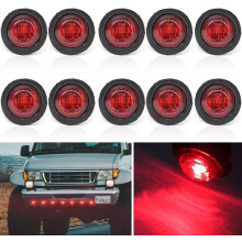 Ronde 3/4" LED-zijmarkeringslichten voor aanhangers, 12V/24V, universele kogelvormige markeringslichten voor caravans, SUV's, aanhangers,