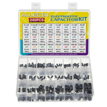 ALLECIN 24 Values Electrolytic Capacitor Assortment Kit From 0.1uF to 1000uF 10V 16V 25V 50V In-line Aluminum Capacitors Set