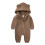 Tutina con cappuccio e zip a forma di orsetto per bambina, marrone80 1
