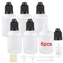 Apstaqeoo 6Pcs, 50Ml Plastic Dropper Bottles, Empty Squeezable Liquid Dropper Bottle Eye Droppers Sample Dispenser White Paint Dropper Bottles Black