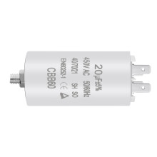 OFFCUP CBB60 Running Capacitor - 20μF, AC 450V, 4 Pins, 50/60Hz, Cylinder Bottom with Screw, 75x40mm - Air Compressor, Cleaning Machine Motor Star