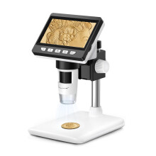 Digital USB Microscope, Misilmp 4.3" Screen 1000X Handheld Microscopes Camera Video Recorder, PC View, Adjustable Stand, Rechargeable Battery, 8 LED