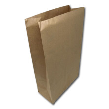 EPOSGEAR Brown Kraft Paper SOS Grocery Food Takeaway Grab Flat Block Bottom Bags without Handles (125, Large)