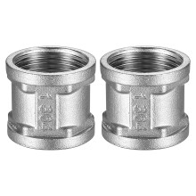 2 Pcs1 Inch Stainless Steel Sleeve, 1" Female BSP Threaded Stainless Steel Connector, 1 Inch Female Reducing Coupling Connectors