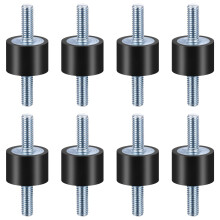 8 Pcs M6 Rubber Buffers Rubber Mounts, Rubber Bobbin Mounts, Anti-Vibration Shock Absorber Rubber Isolator Mounts with Double Male Thread for Air Com