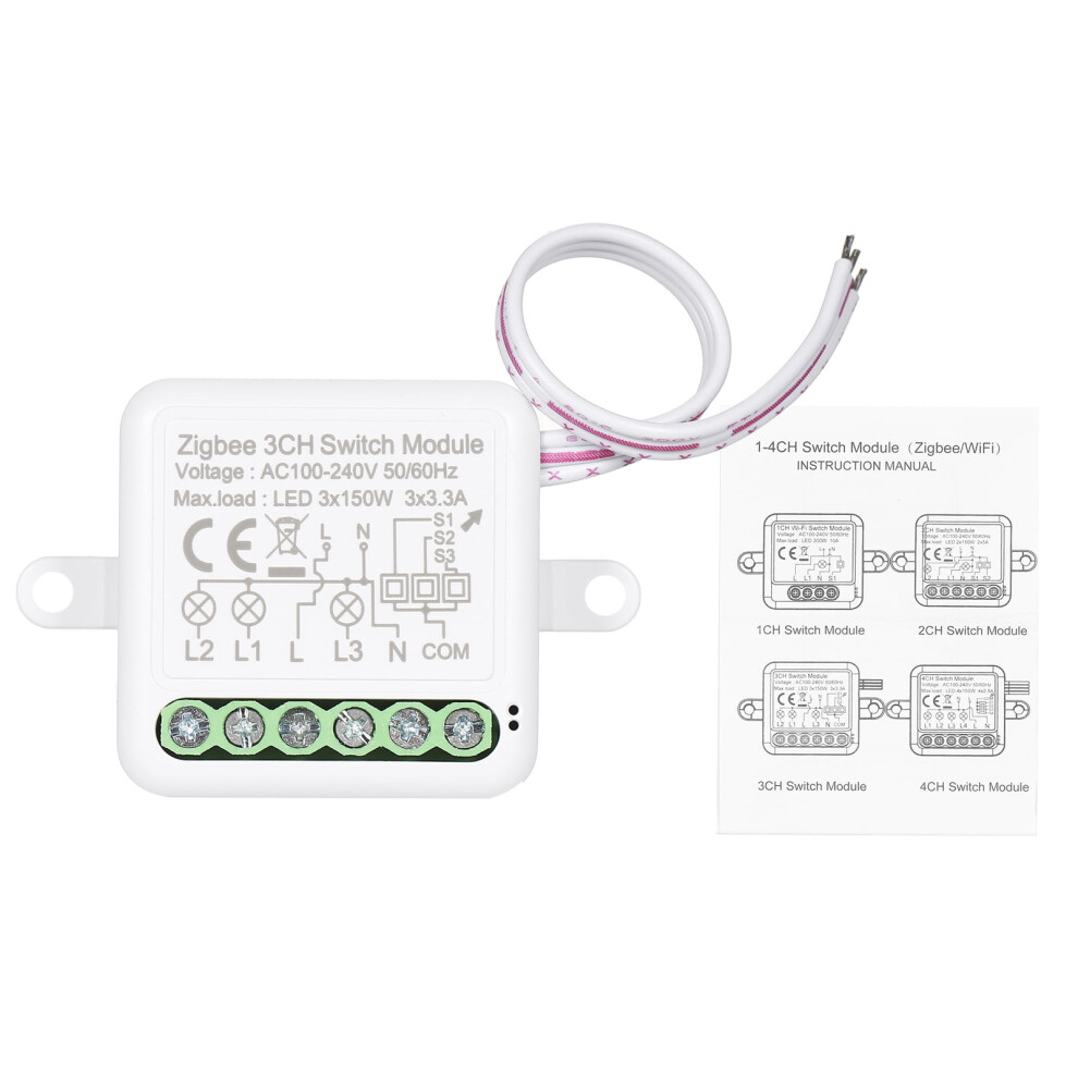3-Channel Zigbee Mini Smart Relay Switch 9104899429414