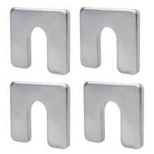 TERF 50mm X 50mm X 1mm with 14mm Slots Galvanised Steel Packers Horseshoe U Shims Metal Spacers Fender Alignment U Shim Flat Plate Square Washer 1mm