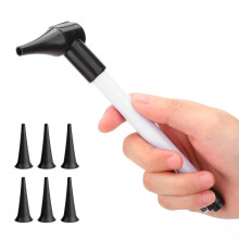 Bysameyee Slimline Stainless Pocket Otoscope, Handheld Ear Scope Otoscope with Soft LED Light & 7 Specula Tips for Kids Adults Pets Animals