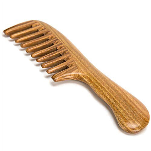 Pente de cabelo de sândalo verde natural de 18 cm (7 polegadas) 2