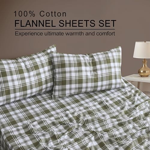 Cotton Flannel Cal King Sheet Set 4-Piece Deep Pocket 2