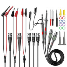Cleqee Universal Oscilloscope Probes with Accessories Kit 100MHz 1X 10X 2 Pack with BNC to BNC, Test Hook, Alligator Clip, Banana Plug Test leads Wir