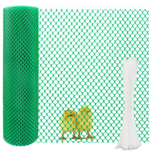 Chicken Wire Mesh Roll Plastic Mesh Fencing Poultry Breeding Netting Chicken Fencing Roll 0.8cm Hole Diameter Garden Balcony Netting (40cm5m, Green)