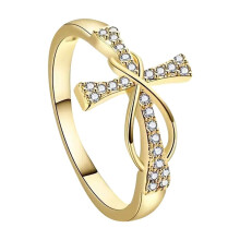 Bague de promesse croix infinie pour femme - Alliance empilable en zircon cubique avec motif nœud d'amour, bijou foi, espoir et amour, cadeau