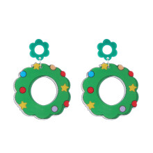 Christmas Acrylic Earrings Cartoon Santa Snowman Dangle Earrings Funny Drop Earrings Statement Jewelry for Women