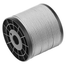 QWORK 2mm x 100m Steel Wire Rope - 304 Stainless Steel - 7x7 Strands - 110lbs Safe Load-bearing, 350lbs Breaking Force - Rustproof for Indoor/Outdoo