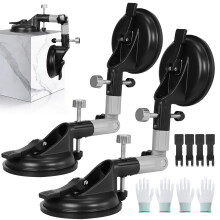 DEWINNER 2PCS Right Angle Stone Seam Setter Suction Cup, 90-270 Adjustable Countertop Granite Tile Installation Tool, Tile Suction Cup with Gloves