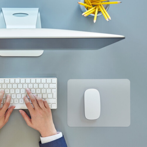 Clear Glass Desk Mat for Mouse – 25 x 20 cm