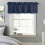 Cortina de couro bovino azul-marinho com bolso para varão, 152 x 46 cm (60 x 18 polegadas), estilo rústico, com textura de couro, ideal para 3