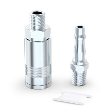 ERGAOBOY 1 Set Pneumatic Air Coupler and Plug Kit British Style Couplings Connector, 1/4" BSP Male Thread Adapter 3 in 1 High Flow Industrial Fitting