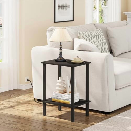 End Table with Charging Station and2-Tier Storage 1
