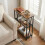 Narrow 20 Inch Side Table with 3-Tier Shelves Rustic Brown 5
