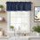 Cortina de couro bovino azul-marinho com bolso para varão, 152 x 46 cm (60 x 18 polegadas), estilo rústico, com textura de couro, ideal para 2