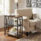 Narrow 20 Inch Side Table with 3-Tier Shelves Rustic Brown 2
