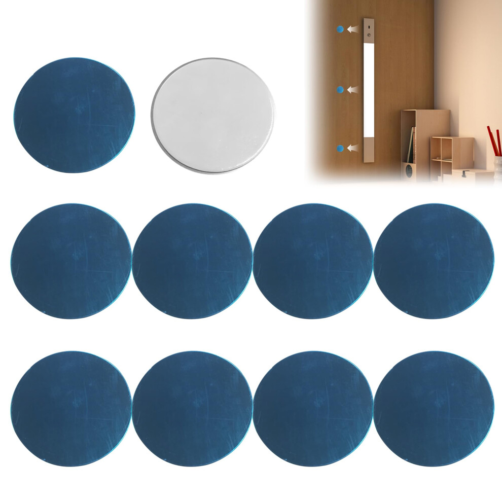 10Pcs Round Sticky Magnetic Pads Small Magnetic Strips Self Adhesive Under Cabinet Lights Metal Iron Plate Replacement Magnetic Sticky Pads With Adhe 87301281