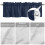 Cortina de couro bovino azul-marinho com bolso para varão, 152 x 46 cm (60 x 18 polegadas), estilo rústico, com textura de couro, ideal para 5