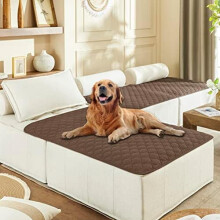 Waterproof Reversible Dog Bed Cover 40x50", Dark/Light Chocolate, for Puppy, Large Dog & Cat – Compatible with Most Beds
