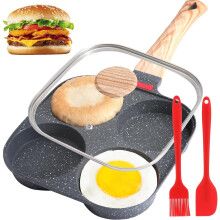 4-Cup Non-Stick Omelette Pan with Glass Lid