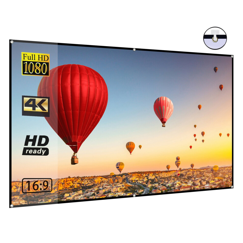 16:9 72-Inch Portable Hd Projector Screen 16:9 Projection Screen Foldable Wall Mounted For Outdoor Movies Home Theater Office 9170372926398