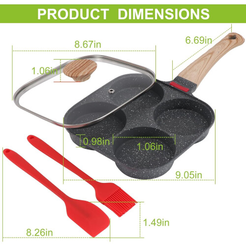 4-Cup Non-Stick Omelette Pan with Glass Lid 1