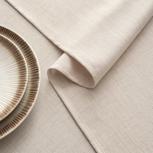 Ivory Linen-Blend Tablecloth 60 x 104 in 2
