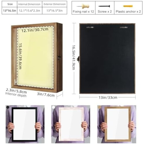 Shadow Box Display Case 13x16 inches with Glass Window 1
