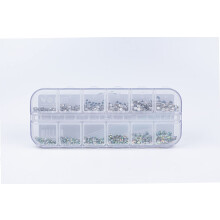 Apex Professional 1440pcs Various Crystal Clear Rhinestone Gems (1.5mm,1.9mm,2.4
