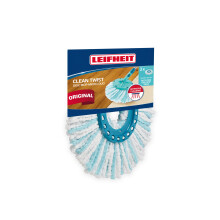 Leifheit Replacement Mop Head Clean Twist Disc Mop x 2 Pack, 2 Fibre System for Effective Cleaning and High Dirt and Water Absorption, Set of 2 heads
