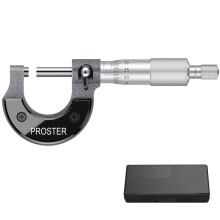 Proster Outside Micrometer 0-25mm(0.01mm Graduations) Metric External Caliper with Zero Wrench and Packing Box High Outside Metric Micrometer Precisi