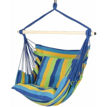Hammock Chair with Rope Swing Blue Striped 500 Lbs