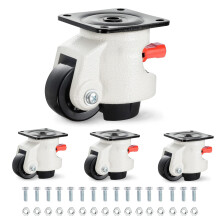 W B D WEIBIDA Leveling Casters with Adjustable Ratchet Handle Design, 360 Degree Swivel Castors with Capacity 1500kg, Heavy Duty Retractable Caster f