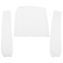 Weißes, kurzes Damen-Tube-Top aus dehnbarem Polyester, lässiges Tanktop