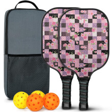 Sada květinových pálek na pickleball ze skelných vláken, sada 2 pálek, 2 míčky