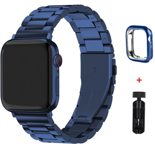 Συμβατό με το Apple Watch Μεταλλικό λουράκι 44 χιλιοστών – Ρυθμιζόμενο λουράκι με θήκη 2