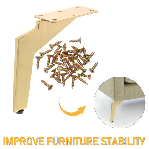 Πόδια τραπεζιού DIY σε χρυσό, μοντέρνο σχεδιασμό, εύκολη εγκατάσταση για το σπίτι, 4 2