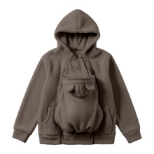 Vinterjakke for gravide for kvinner – myk fleece, hette, glidelås, vindtett, lommer foran, lett og komfortabel, khaki