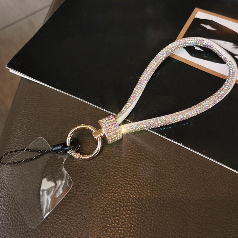 Bling Sparkle Cell Phone Strap Neck Lanyard Case Wristlet For Women L6e5 White/Pink/Blue 9165521421831