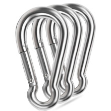 Large Spring Snap Hooks, 304 Stainless Steel Carabiner Clip Heavy Duty Rope Connector Link Buckle 1/2 3/8 Clip for Gym Equipment Hammock Swing (5.5in